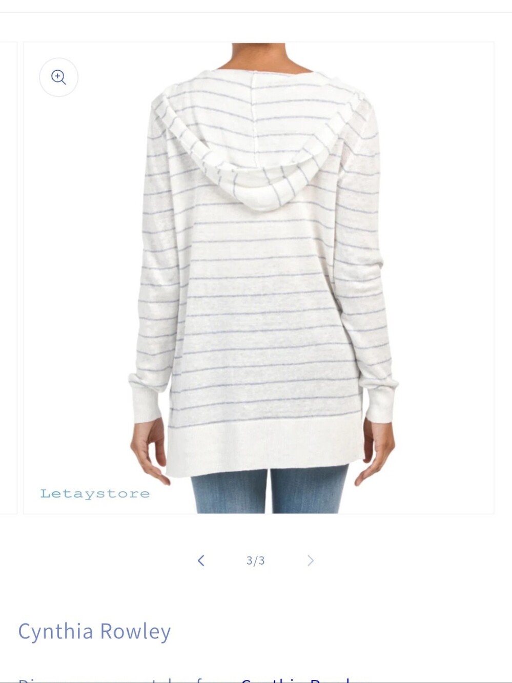 Cynthia Rowley Striped Hooded Cardigan